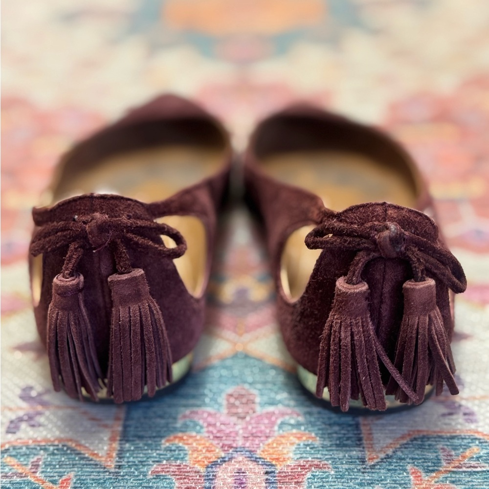 Aquazzura Suede Burgundy Flats